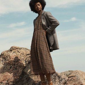 Madewell (Re)sourced Georgette Smocked-Neck Midi Dress in Folktale Paisley